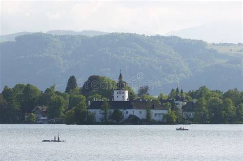 Schloss Ort Castle Gmunden Town Traunsee Lake Austria Stock Photo