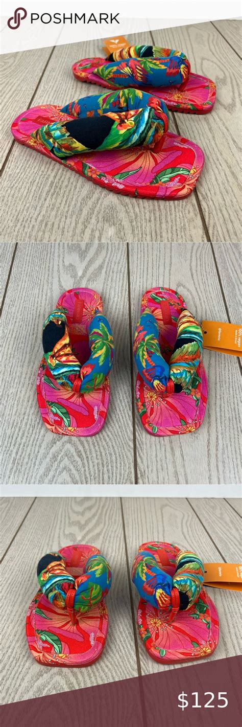 Farm Rio Women S Tropical Puffy Flip Flop Vegan Sandals Us Multi Color