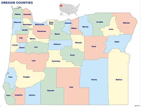 Oregon Counties Wall Maps Of The World The Wall Maps