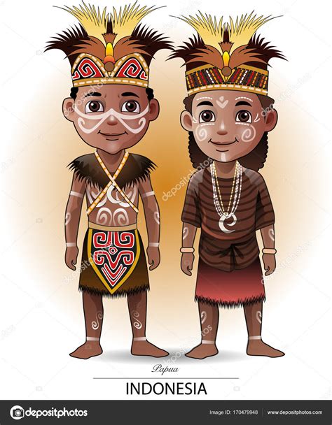 Papua traditional cloth or costume. Stock Vector by ©msjeje 170479948