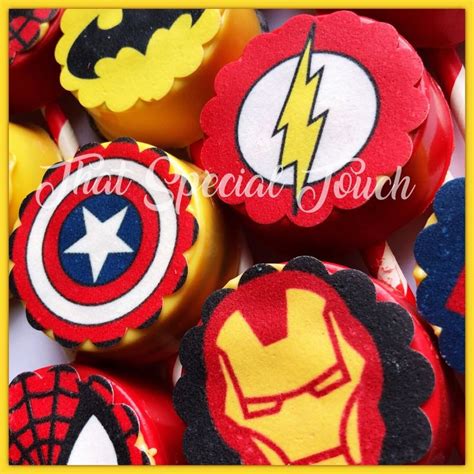 12 Super Hero Chocolate Oreo Party Favors Super Hero Birthday Party Super Hero Candy Table