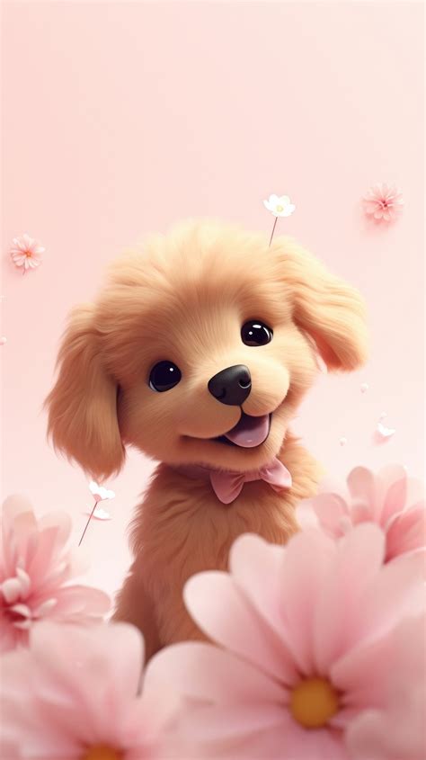 Cute dog flower cartoon mammal. | Premium Photo Illustration - rawpixel