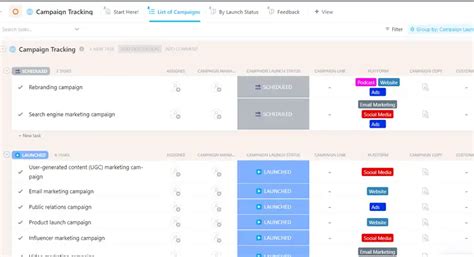 Campaign Tracking Template By Clickup™