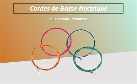 Cordes De Basse Lectrique Pcs Jeu De Cordes Color Es En M Tal