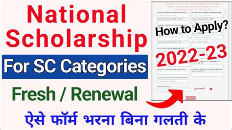 How To Apply National Scholarship 2022 23 For Sc Category Pre And Post