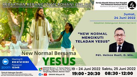 Hari Ke Kkr Wilayah New Normal Mengikuti Teladan Yesus Youtube