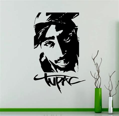 16 diseños Tupac 2PAC vinilo pegatina Rap Hip Hop música pared