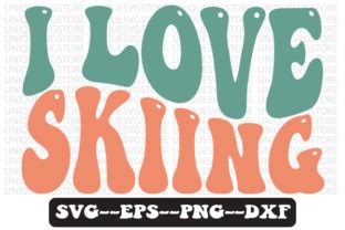 I Love Skiing Retro Wavy Svg Design Graphic By Uniquesvgstore