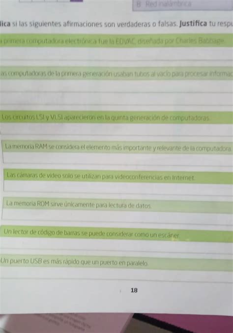 Indica Si Las Siguientes Afirmaciones Son Verdaderas O Falsas Justifica