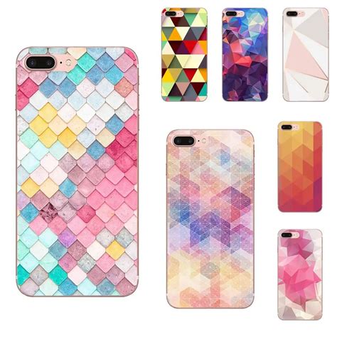 Pastel Geometric Triangle Style Design Plastic Pc Cell Phone Case For