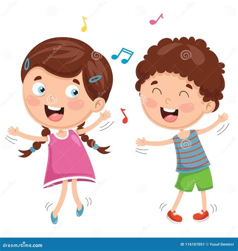 Young Kids Singing And Dancing Clipart