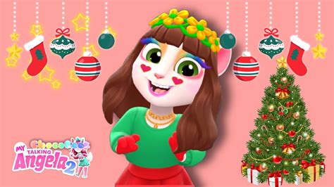 Level 364 My Talking Angela 2 Winter Talent Show Double Rewards Christmas Look Youtube