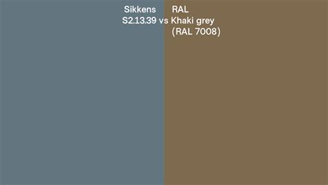 Sikkens S2 13 39 Vs Ral Khaki Grey Ral 7008 Side By Side Comparison