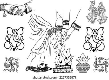 Indian Wedding Symbol Indian Marriage Card Stock Vector (Royalty Free) 2227352879 | Shutterstock