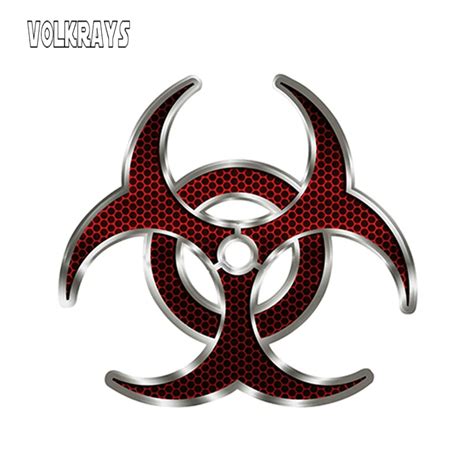 Volkrays Personality Car Sticker Biohazard Red Vinyl Waterproof Cover