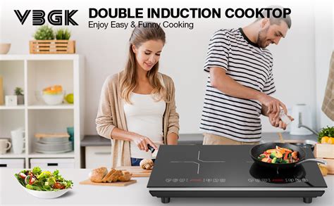 VBGK Double Induction Cooktop 4000W Countertop Burner Hot Plate With 2 Burner LCD Sensor Touch