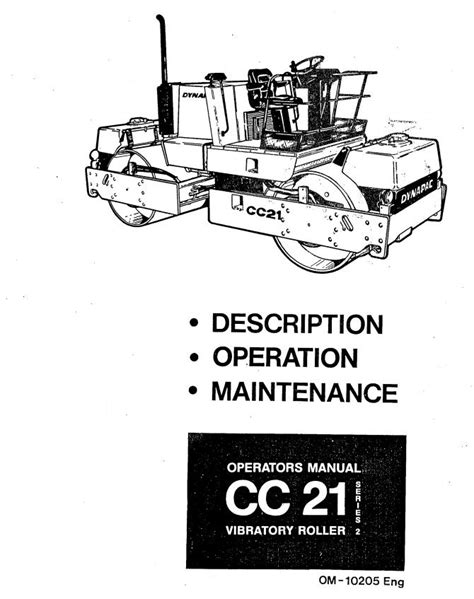 Dynapac Vibratory Roller Cc Operation Maintenance Manual Auto