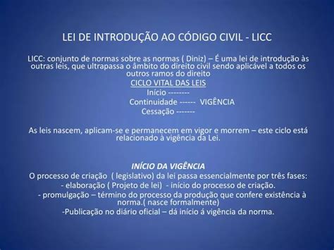 Ppt Lei De Introdu O Ao C Digo Civil Licc Powerpoint Presentation