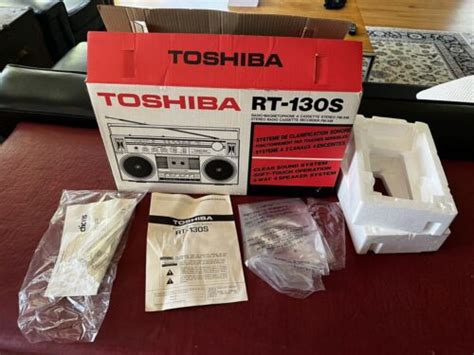 Vintage Toshiba Rt 130s Amfm Stereo Cassette Recorder Boombox Box Only Ebay