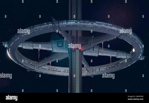 Artwork Of A Space Elevator Stock Photo Alamy