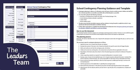 School Contingency Planning Guidance And Template Twinkl