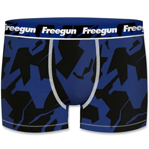 Freegun Boxer Homme Coton Camouflage Ass Bleu Noir