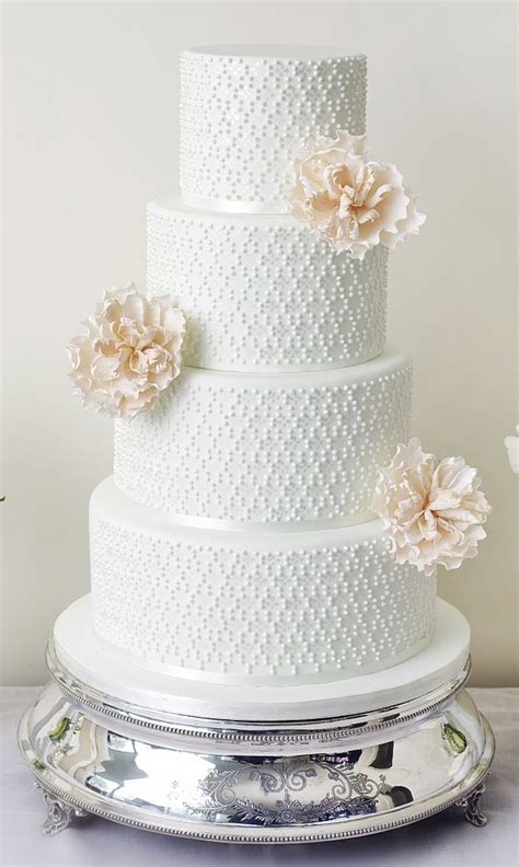 12 6 Inch Pearl Wedding Cakes With Simple Designs Photo Simple