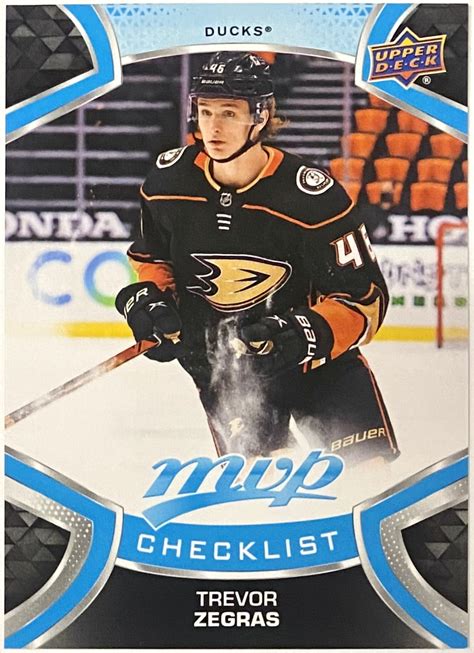 Trevor Zegras 2021 22 Upper Deck Mvp Hockey Anaheim Ducks Ice Battles