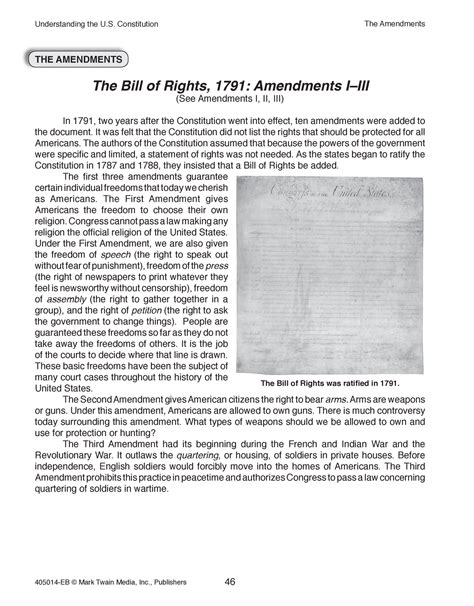 This Is Homework The Amendments The Bill Of Rights 1791 Amendments Iiii See Amendments I