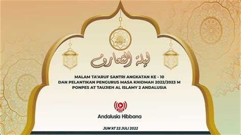 Malam Ta Aruf Santri Angkatan Ke 10 Pondok Pesantren At Taujieh Al