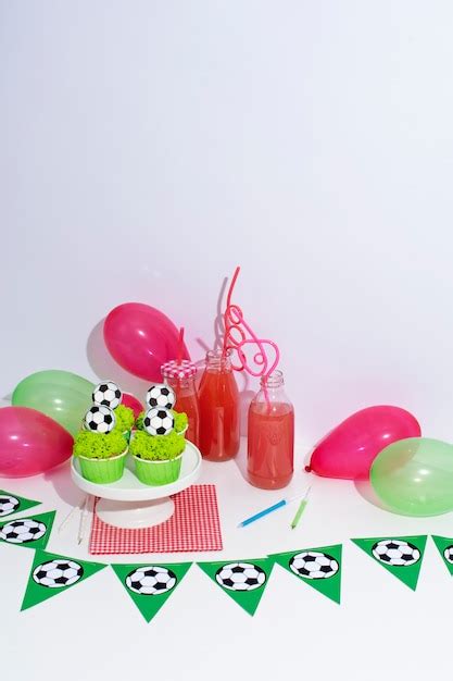 Free Photo Still Life Of Soccer Fan Birthday Theme Party