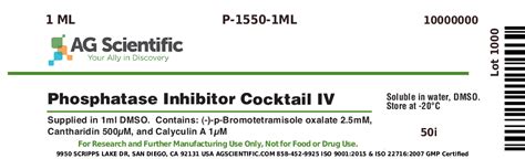 P Ml Phosphatase Inhibitor Cocktail Iv Ml