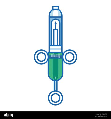 Dental Injection Syringe Illustration In Line Art Stock Vector Image