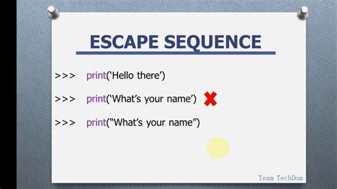 Escape Sequence In Python Youtube