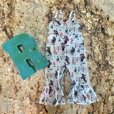 Razels Matching Sets Vintage Cowgirl Romper Girls Wild West Retro