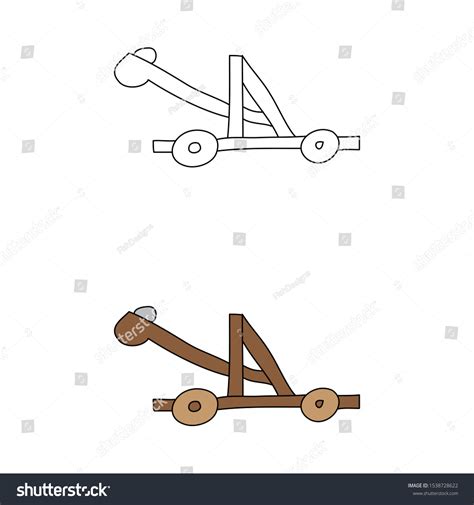 Cartoon Drawing Catapult Stock Vector (Royalty Free) 1538728622 ...