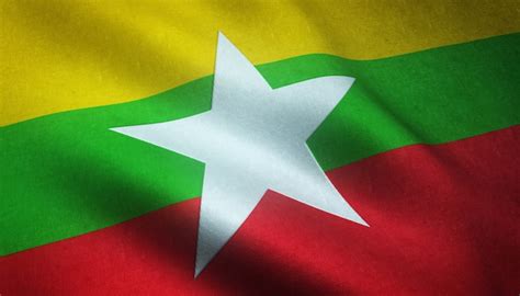 Free Photo Closeup Shot Of The Waving Flag Of Myanmar With