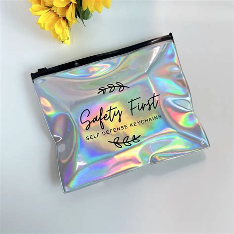 Noble Custom Logo Holographic Film Cosmetic Display Packaging Bags