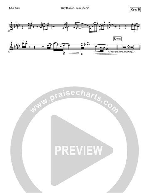 Way Maker Alto Sax Sheet Music Pdf Sinach Praisecharts