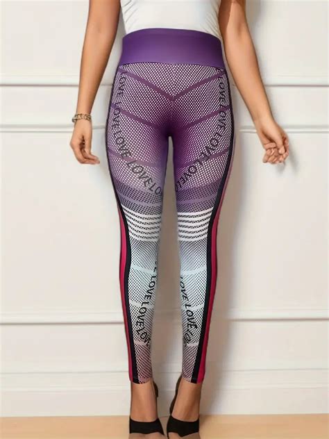 Plus Size Sports Leggings Womens Plus Letter Dot Stripe Temu Philippines