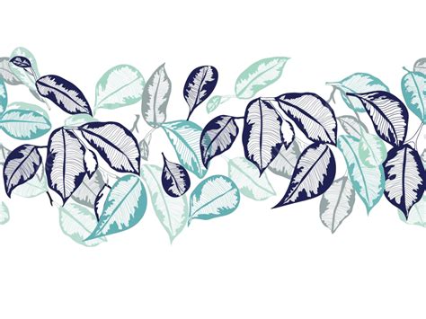 Hand Drawn Leaves Tropical Botanical Foliage Summer Tree Leaves Vector