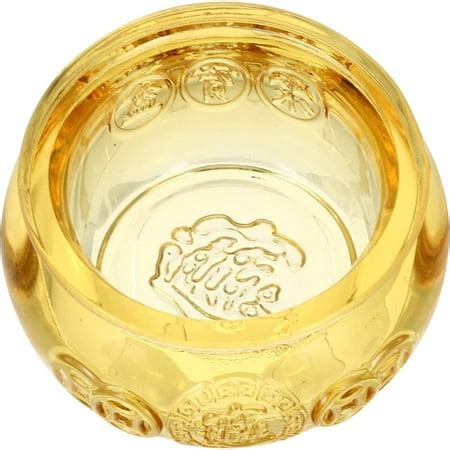 Feng Shui Treasure Basin Crystal Gold Ingots Glass Yellow Wealth ...