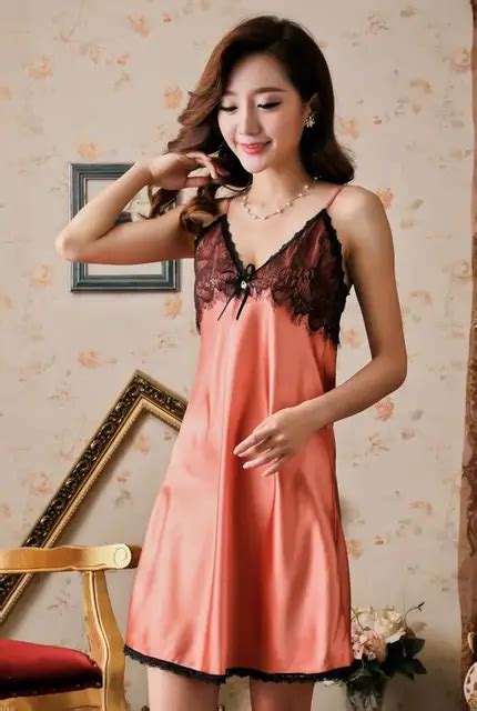 Sex Products Sexy Ladies Sleepwear Silk Satin Nightwear Nightgown Dress Free Hot Nude Porn Pic