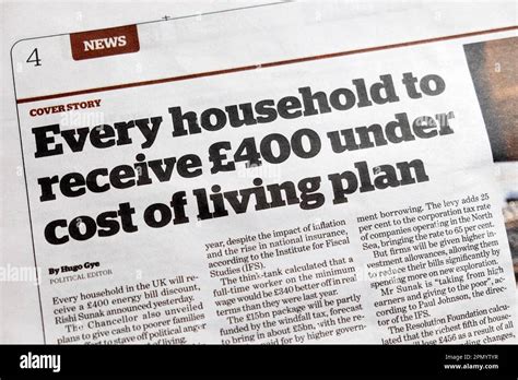 Every Household To Receive £400 Under Cost Of Living Plan I Newspaper