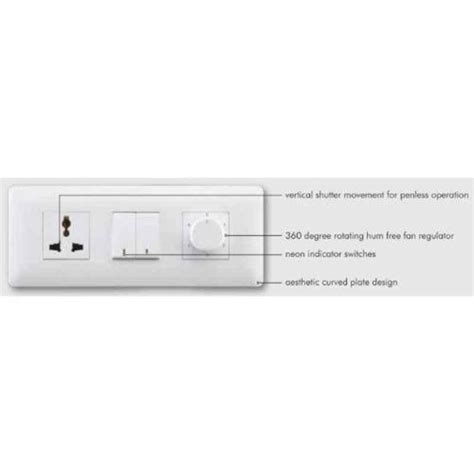 Buy Wipro North West Venia 6a 1 Module White 1 Way Switch With Indicator B0111 Pack Of 20