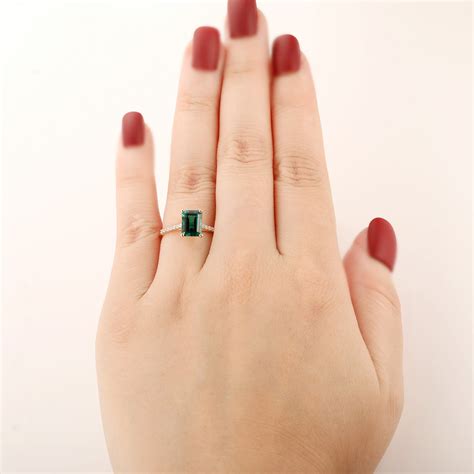 Gemstone Ring X Mm Emerald Cut Lab Created Emerald Ring Etsy