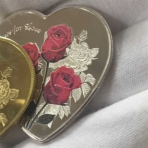 Heart Rose Valentine S Day Commemorative Coin I Love