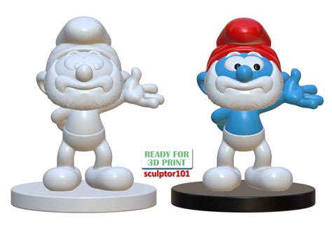 Файл 3d The Smurfs 3d Model Papa Smurf Fan Art Printable Model・Модель