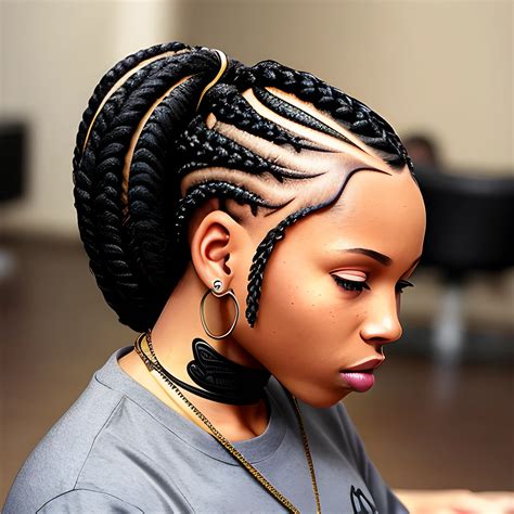 African American Male And Female Handsome Braided Hairstyle H