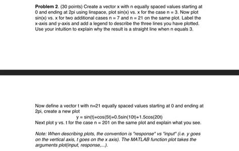 Solved Problem 2 30 Points Create A Vector X With N